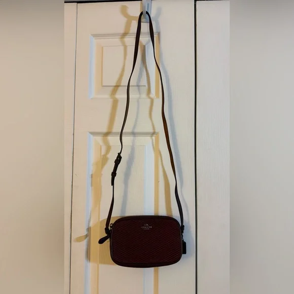 Coach Legacy Maroon Jacquard Crossbody Camera Bag, $168 - Picture 2 of 5